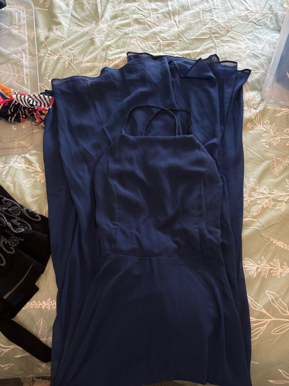 Lulu's Navy Blue Spaghetti Strap Maxi Dress